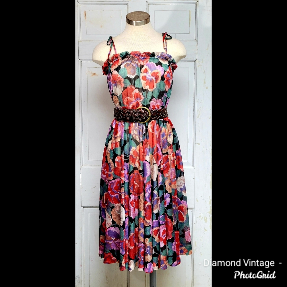 Vintage 70s sheer maxi dress